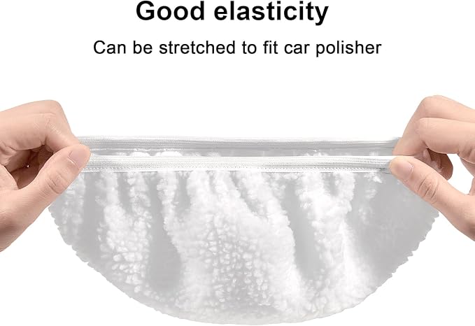 4Pcs Car Polisher Pad Bonnet, Car Waxer Cover Waxing Bonnet, Soft Microfiber Polishing Bonnet Buffing Pad for Orbital Buffer Polisher (9 to 10 Inches)