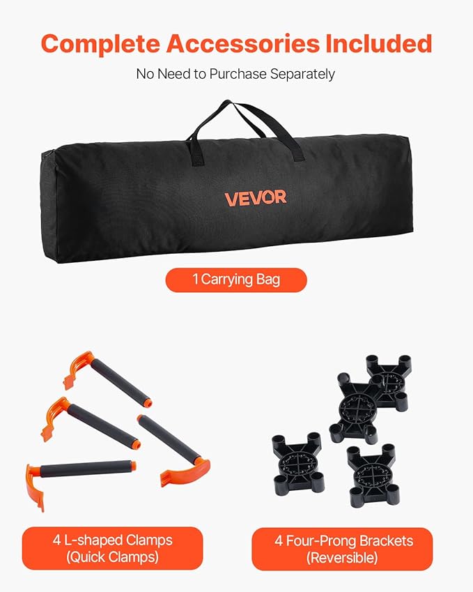 VEVOR Portable Folding Workstand, 6.12 x 4.14 ft Collapsible Workbench, 4500 lbs Weight Capacity, No Assembly Foldable Work Stand with Storage Bag, Table Top NOT Included, for Garage Workshop Outdoor