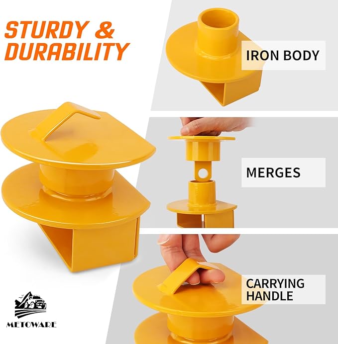 METOWARE Lunette Eye Lock Tow Drawbar Lock Heavy-Duty Steel Trailer Lock Fits All 2-1/2 to 3 Inch Lunette Eyes (Yellow)
