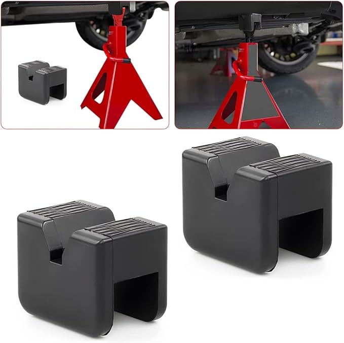 BELOMI Jack Stand Pads, 2 Pcs 3 Ton Jack Pad Adapter, Universal Rubber Slotted Frame Rail Pinch Welds Protector Pad for Jack Stand Support Lift, Car Accessories for Sedan, SUV and More