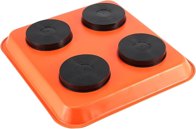 SEUNMUK 8 Pack Orange Magnetic Parts Tray Set, Stainless Steel Rectangle Magnetic Tray Holder for Socket Screw, Nuts, Bolts, Metal Parts, 11.4 x 10 Inch, 5.9 x 2.6 Inch and 3.7 x 2.5 Inch