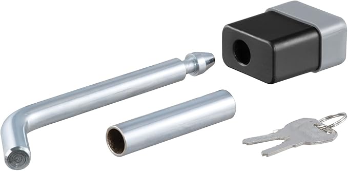 CURT 23024 Trailer Hitch Lock, 1/2-Inch Pin Diameter, 5/8-Inch Adapter, Fits 1-1/4 or 2-Inch Receiver (Pack of 4)