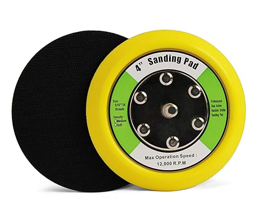 4" Hook and Loop Backing Pad 5/16"-24 Thread for Dual Action Car Polisher Sanding Polishing-2PCS