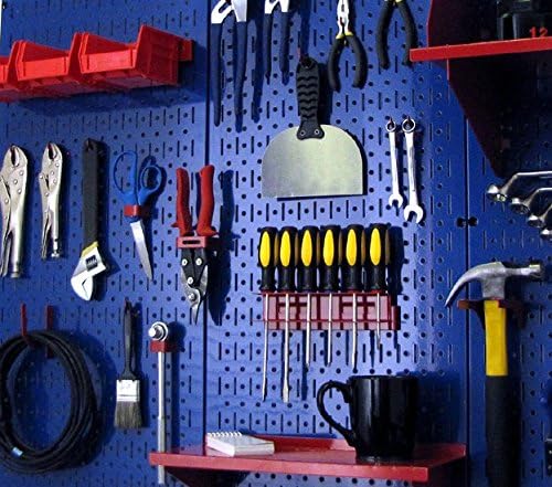 Wall Control Pegboard 32in x 16in Blue Metal Pegboard Tool Board Panel