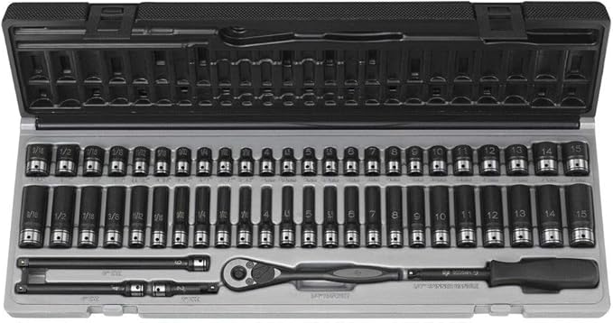 Grey Pneumatic (89253CRD) 1/4" Drive 53-Piece 12-Point Fractional and Metric Duo-Socket Set
