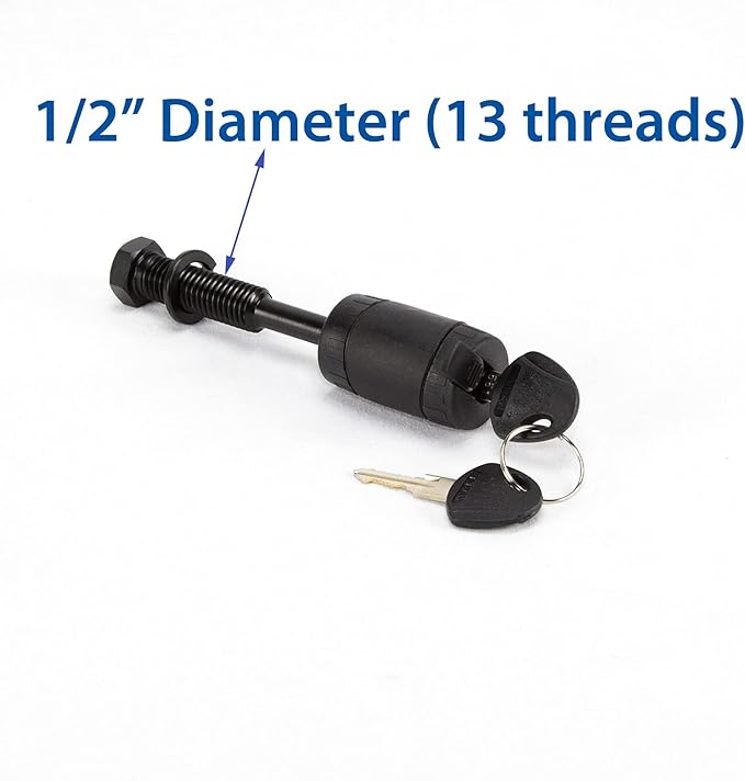 Advantage Heininger Threaded 1.25" & 2" Receiver Hitch Lock, Anti-Wobble, Weather Resistant, 1/2" Pin, Fits Class I-IV, Secure Bike Rack & Trailer, Easy Install, Compatible with Advantage SportsRack