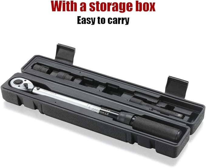 1/2-Inch Drive Click Torque Wrench (10-150 ft.-lb./13.6-203.3Nm) Dual-Direction Adjustable Torque Wrench Set