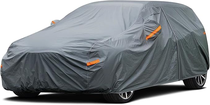 16 Layers Hatchback Car Cover Waterproof All Weather, Universal Fit vw Golf, Honda Fit, Mazda 3, Toyota Corolla, Ford Fiesta/Focus, Nissan Leaf, Mini Clubman etc.