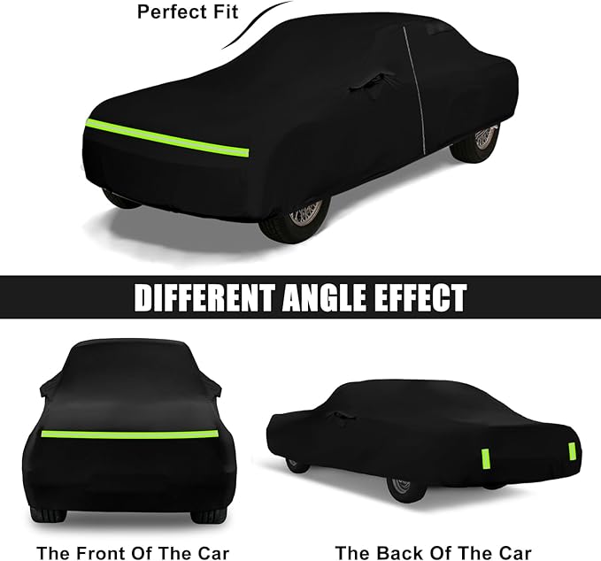 Waterproof Car Cover Compatible with 1968-1972 Plymouth Roadrunner 2 Door Sedan/Hardtop/Convertible Accessories, All Weather Classic Car Covers with Inner Cotton&Zipper Door for Snow Rain Protection