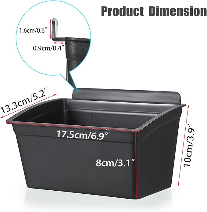 Sumnacon Slatwall Bins 6 Pcs Slatwall Organizer for Garage Plastic Slatwall Storage Bins for Storing Garage Accessories Multiple Stackable Slatwall Tool Organizer for Workshops,Retail Store,Black