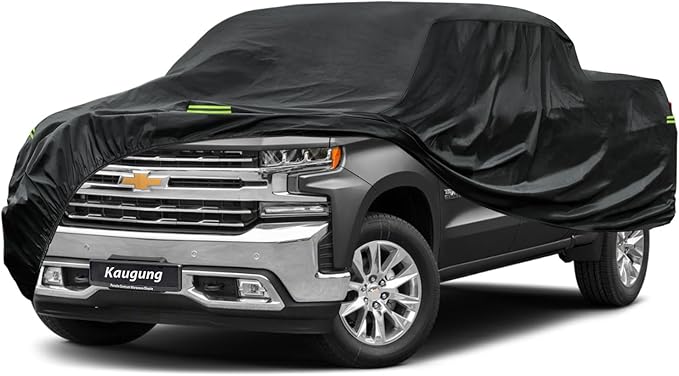 Kaugung Truck Cover Waterproof Custom Fit Chevrolet Silverado Double 6.5' Bed (2014-2025), 7 Layers Heavyweight Pickup Car Cover Outdoor Indoor Sun UV Rain Snow Wind Protection.