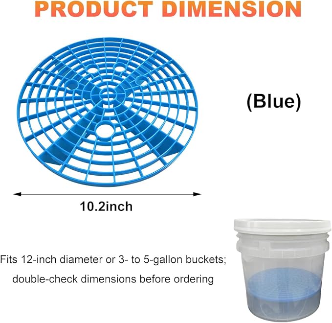 Car Wash Bucket Inserts, Auto Detail Dirt Gaurd Bucket Filter Helps Remove Dirt Debris, Dirt Guard Insert Wash Filter Fits 12 Inch Diameter Bucket or 3-5 Gallon Bucket (Blue)