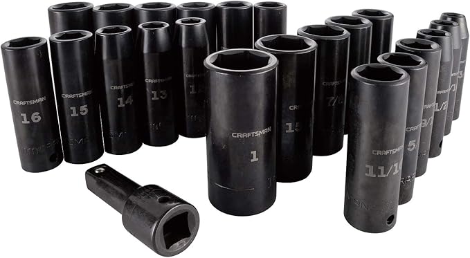 CRAFTSMAN Deep Impact Socket Set, SAE, 1/2-Inch, 23 Pieces (CMMT16970)