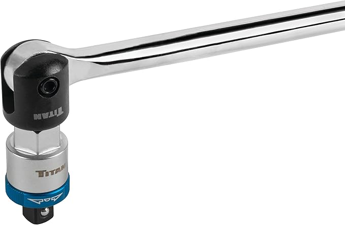 Titan 12109 1/2-Inch Drive Ratcheting Breaker Bar Adapter | Converts Breaker Bar or Sliding T-Handle into Ratchet | Reversible Ratcheting Mechanism with Anodized Switch Collar | Made in Taiwan