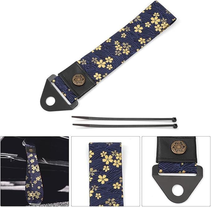 RASTP Racing Tow Strap, Car Modification Sports Trailer Belt Fit for Front or Rear Front Bumper Decorative (Flower Blue)