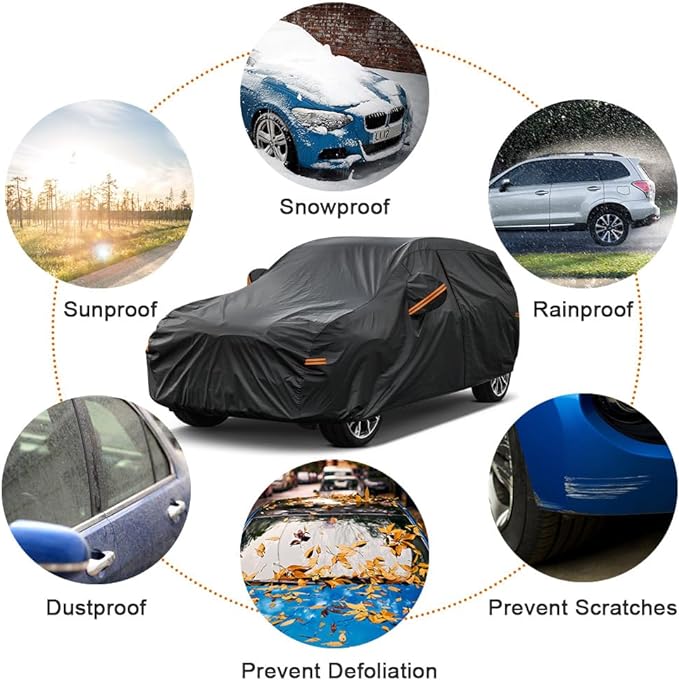 Kayme 7 Layers SUV Car Cover Custom Fit for Mitsubishi Outlander (2005-2025) Waterproof All Weather for Automobiles, Outdoor Full Cover Rain Sun UV Protection.