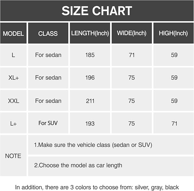 Car Cover Waterproof All Weather, 6 Layers XXL Full Exterior Covers with Zipper Cotton, Mirror Pocket. Outdoor Car Cover UV Snow Rain Wind Dust All Weather Outdoor Protection for Sedan (196-210 inch)