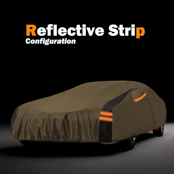 Car Cover Waterproof All Weather Compatible with Mustang 2007-2024 GT Cobra Shelby Bullitt, Outdoor Heavy Duty Anti-UV Car Covers Rain Sun Snow Protection with Zipper and Windproof Buckle