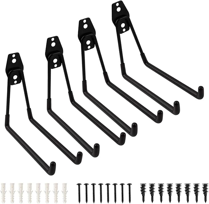 Garage Storage Hooks - 7.5 Inch Long Wall Mount Hanger, Garage Organizer Heavy Duty Utility Hooks for Ladder, Ski, Chairs, Garden Tool, Bulk Items