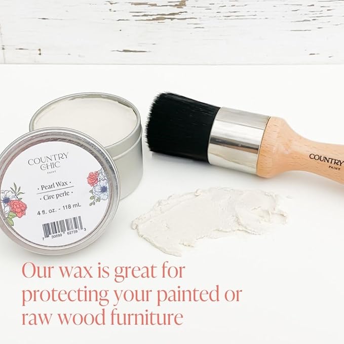 Furniture Wax - 100% Natural Sealant for Chalk Furniture Paint or Raw Wood, Light Protection, Easy To Apply, No Odor, Eco-Friendly - 7 Color Choices - Pearl (4 oz)