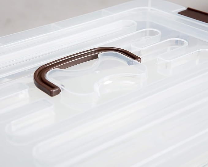 4 Pack-Plastic Storage Bins with Lids and Handle, Clear Plastic Latching Box for Storage, Stackable Storage Containers for Organizing, Multi-Purpose, 7 Quart