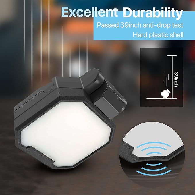 HYPERLITE Rechargeable Work Light 2pack 40W 4000Lumens, Hanging Hook Folding Bracket, Magnetic Work Light Job Site Lighting for Car Repairing, Camping, Working, and Hurricane