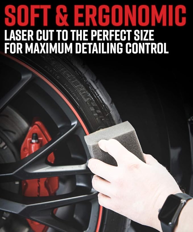 Adam's Polishes Block Applicator (6 Pack) Trim Dressing & Tire Shine Applicator Pad for Car Detailing | Reusable & Customizable Durafoam | for Use After Car Wash Wheel Cleaner