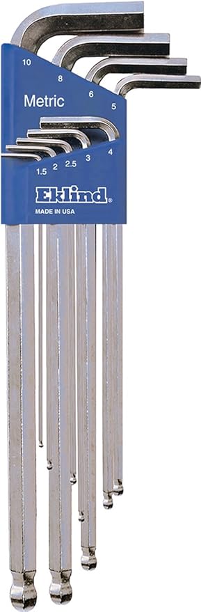 EKLIND 17322 Bright Ball-Hex L-Key Allen Wrench Combo- Extra Long Inch/MM (2 Sets 22pc)
