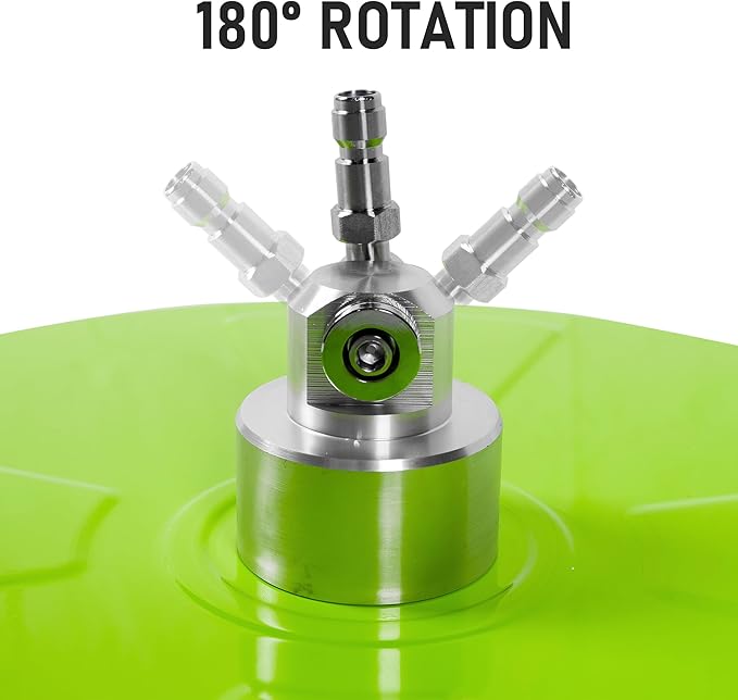 16" Pressure Washer Surface Cleaner with 4 Wheels, Coated Green Stainless Steel Power Washer Surface Cleaner for Driveway Sidewalk Patio, 1/4" Quick Connector 2 Extension Wand, 4000 PSI