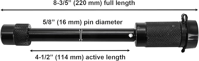 Elsjoy 5/8" Trailer Hitch Lock with Extra Long 4-1/2" Span, Locking Hitch Pin for 3 Inch Receiver with Anti-Rattle O-Rings for Trailer, Truck, Car