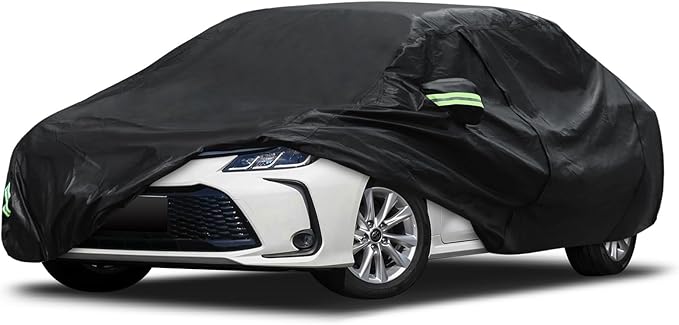 Migaven Car Cover Custom Fit for Toyota Corolla 2000-2025, Honda Civic 1991-2025, Waterproof Full Exterior Cover Rain Sun Protection with Door Zipper