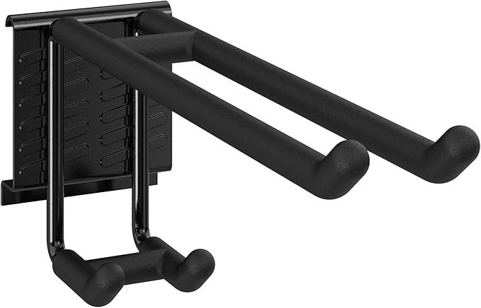 ClosetMaid ProGarage 4 Bike Storage Rack Rails Set, Helmet and Utility Hooks, Heavy Duty Wall Mount, Black