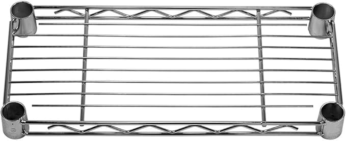 Shelving Inc. 8" d x 18" w Chrome Wire Shelving with 2 Tier Shelves, Weight Capacity 800lbs Per Shelf