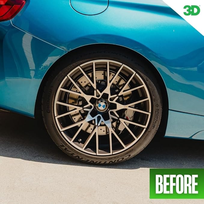 3D Magic Blue Tire Shine Spray - Water Resistant High Gloss Tire & Trim Dressing | Long Lasting Protection | No Sling, No Run Formula | Made in USA |1 Gallon