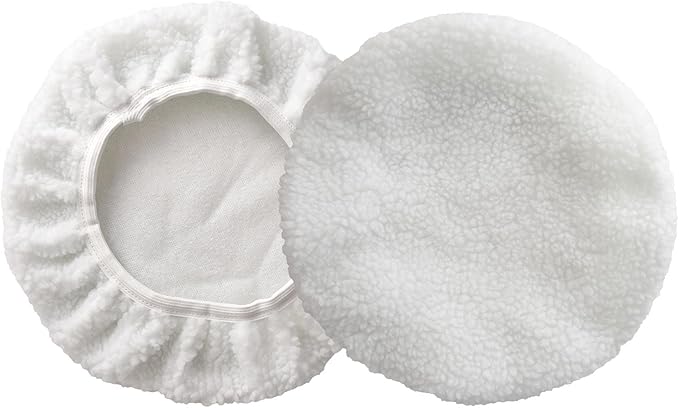 Car Polisher Pad Bonnet Wax Bonnet Set (5 to 6 Inches), 5Pcs Soft Microfiber + 3Pcs Wool Polishing Bonnet Orbital Buffing Pad Cover Waxing Bonnet for Car Polisher