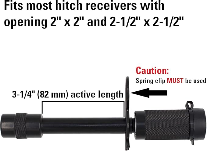 TowWorks 79634 Keyed Alike 5/8" Trailer Hitch Lock Set with Extra Long 3-1/4" Span, Double Safety Tow Hitch Receiver Locking Pin for Class III IV Hitches with 2" and 2.5" Receivers, 4-Pack