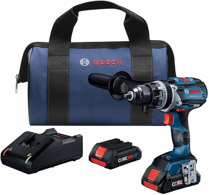 BOSCH GSR18V-975CB25 18V Brushless Connected-Ready 1/2 In. Drill/Driver Kit with (2) CORE18V 4 Ah Advanced Power Batteries