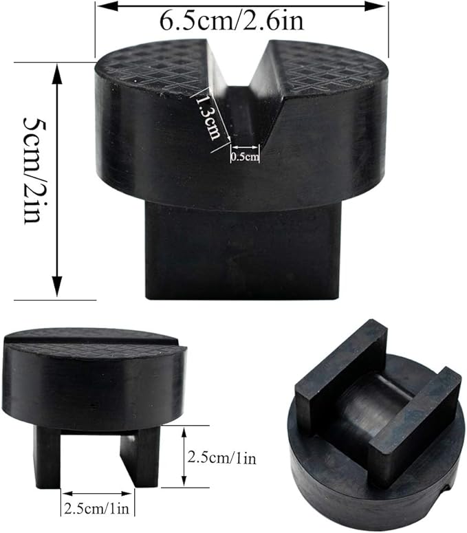 Universal Jack Stand Rubber Pad Adapter Rubber Slotted Frame Rail Pinch welds Protector Floor Jack Stands for Axle Jack 2 or 3 Tonne