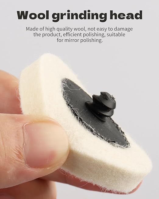 Rocaris 30 Pcs 2 Inch Compressed Wool Fabric Disc Polishing Buffing Pads Wheels Disc Pad Holder with 1/4" Shank Perfect for Cleaning Polishing Sanding Projects