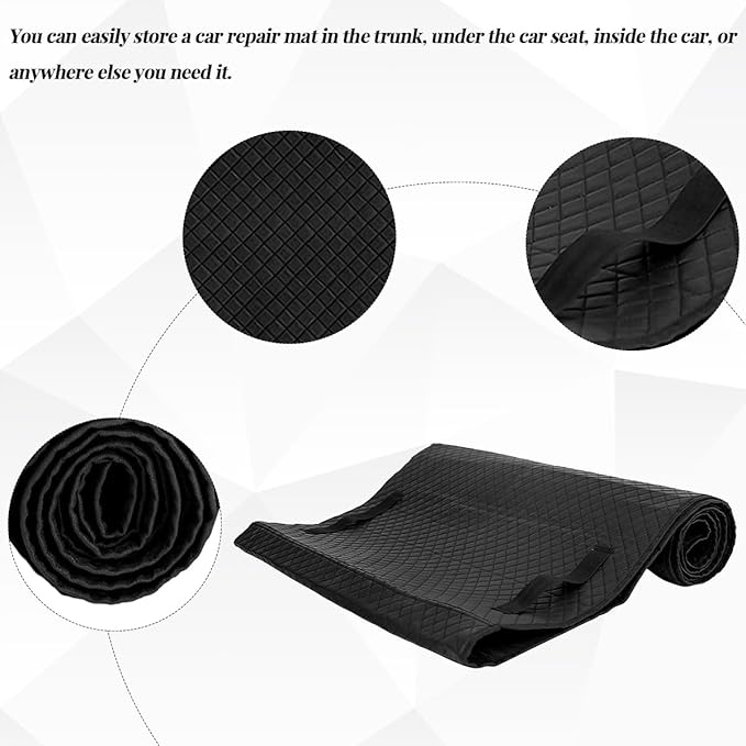 Car Magic Rolling Creeper Mat, 58 x 27 Portable Under Vehicle Creeper Rolling Repair Pad, Foldable Automotive Under Dash Mechanic Mat for Ground, Universal for Sedan SUV Truck