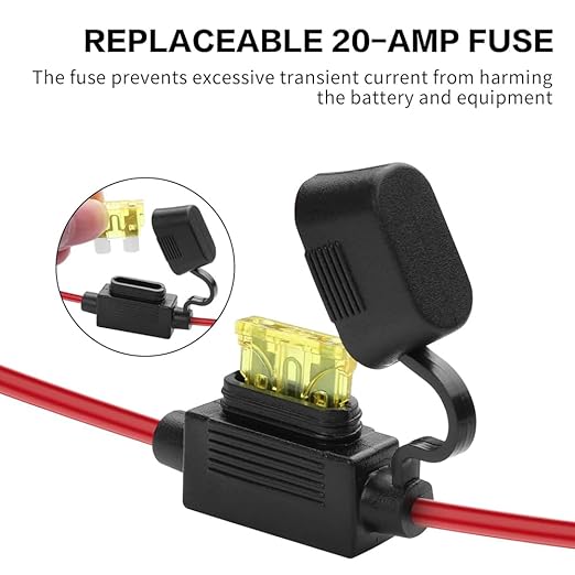 SAE Connector Compatible with NOCO Genius Smart Battery Charger GC004 X-Connect 12inch-14AWG,SAE Extension Cord Cable, 3 * 20A Fused Waterproof Plugs