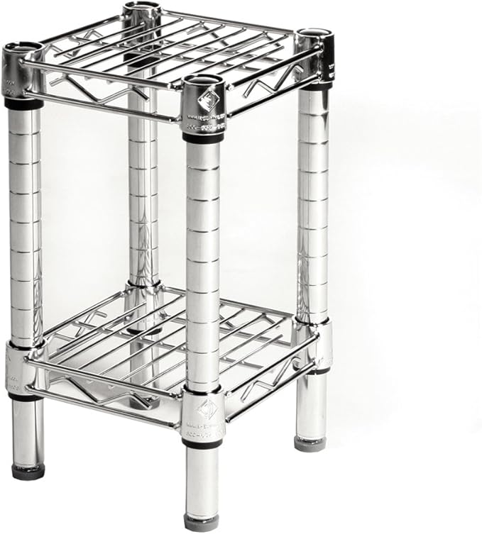 Shelving Inc. 8" d x 8" w Chrome Wire Shelving with 2 Tier Shelves, Weight Capacity 800lbs Per Shelf