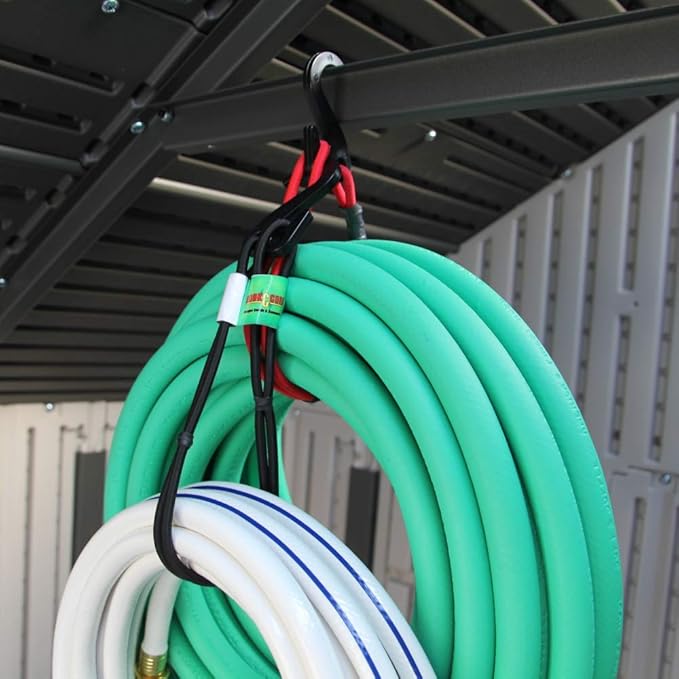Hook & Hang Bungee Cords - Storage & Organization Cords - Hang Hoses, Cords, Ladders, Bikes, Tools & More. an Incredible Organizer! (3 PK, Yellow)