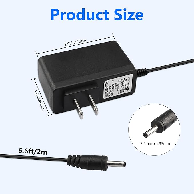 Car Jump Starter Charger - 15V 1A Power Supply Adapter with Charging Cable for Peak 450A-1000A Auto Battery Boosters, Compatible with Beatit, Tacklife, Gooloo & More Portable Jump Starters