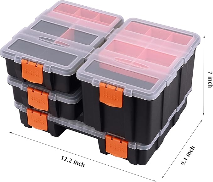 Makitoyo MP009 Hardware & Parts Organizers Versatile and Durable Storage Toolbox, 4PCS Set