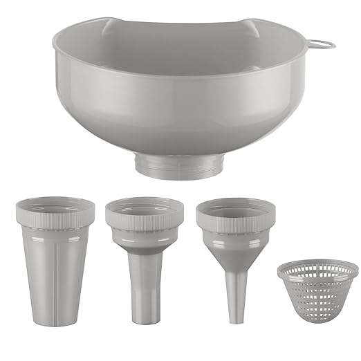 Pisol Wide Mouth Funnels for Kitchen Use, Versatile Food Grade Funnels for Filling Bottles, Plastic Cooking Funnel Set with Strainer, Large Long Neck Funnel for Canning, Mason Jar, Shampoo, Liquids