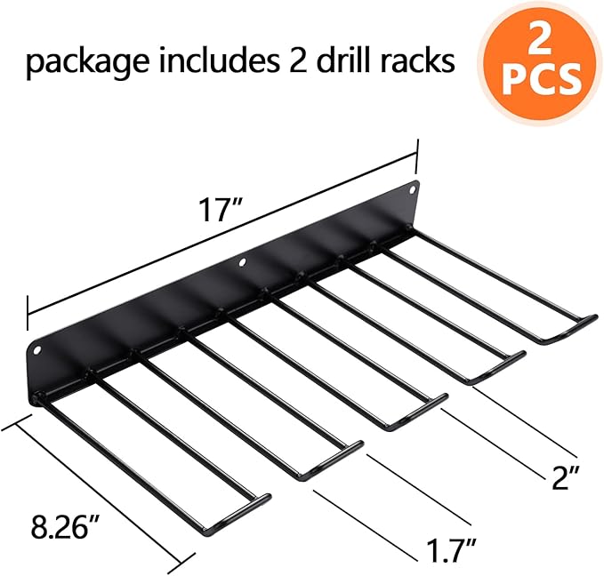 UU-Major Drill Holder Wall Mount,Power Tool Organizer,Heavy Duty Garage Tool Organizers and Storage,2 Pack Power Tool Storgae Racks Set Solid Metal Black…