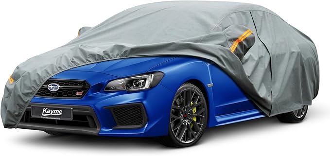Kayme Heavy Duty Car Cover Custom Fit Subaru WRX Waterproof All Weather for Automobiles, Full Exterior Covers Sun Rain UV Protection.（Deliver About 3-10 Days）