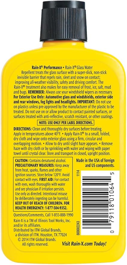 Rain-X 800002243 Glass Treatment, 7 oz. - Exterior Glass Treatment To Dramatically Improve Wet Weather Driving Visibility During All Weather Conditions