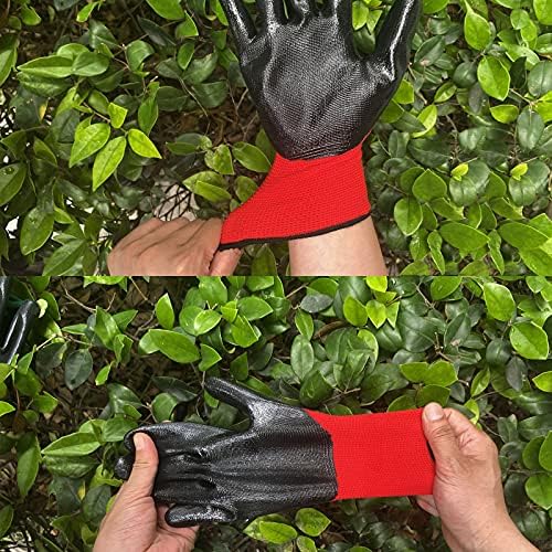 Evridwear Nitrile Coated Work Gloves for Men & Women